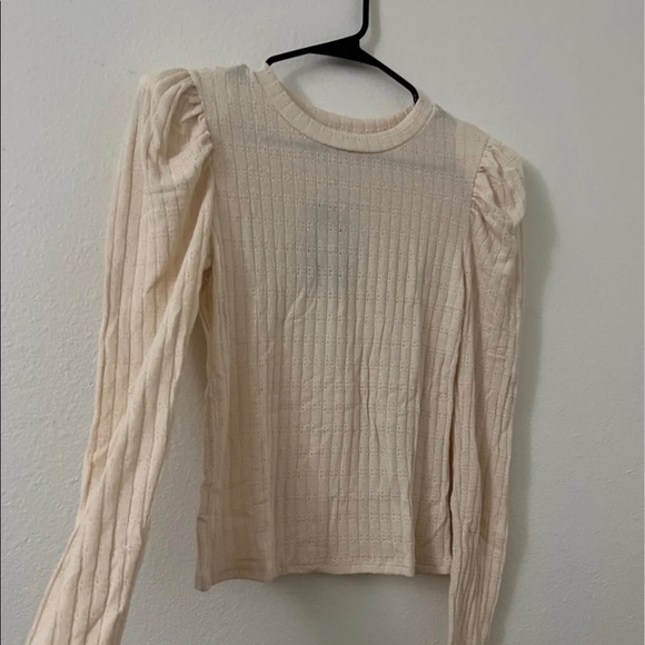 Taupe Puff Sleeve Blouse - Picture 2 of 12